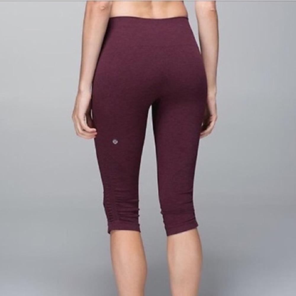 Burgundy Lululemon Flow Crops (size 6)